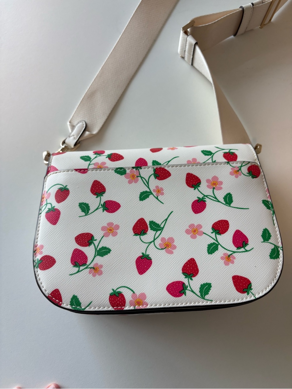 Kate Spade Strawberry Vine Crossbody Saddle Bag - Picture 4 of 13